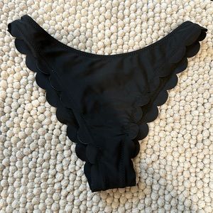 Shein scallop black bikini bottom
